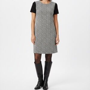 Anthropologie 4.C Black and White Short Sleeve Midi Dress Size Sma…